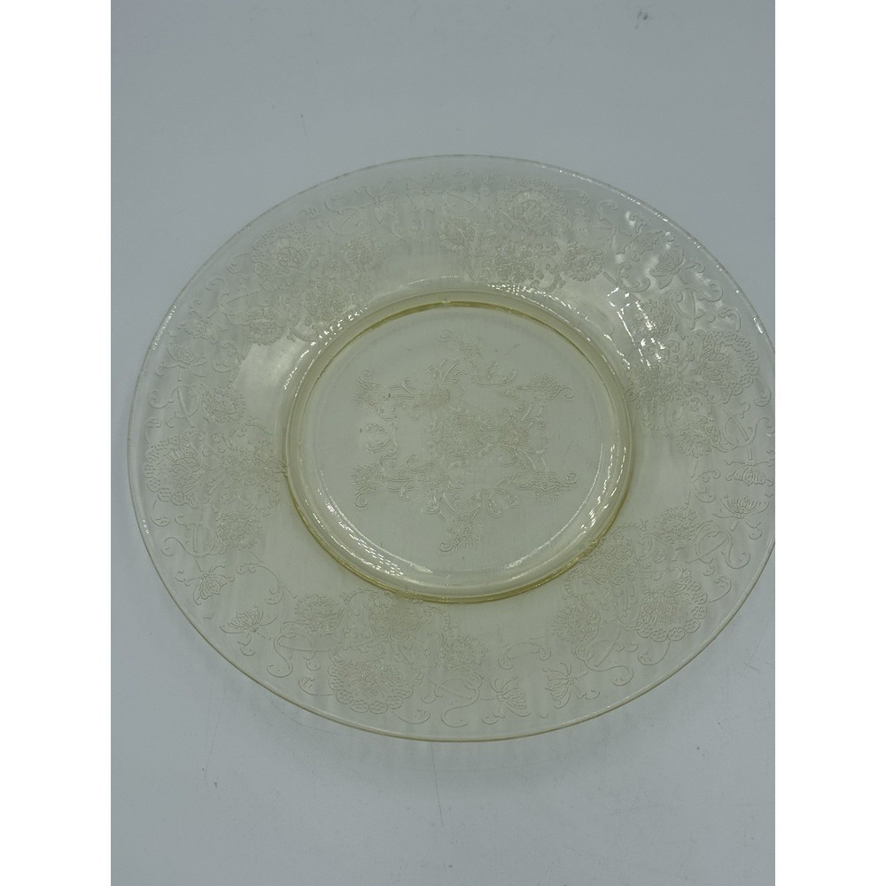 Vintage Hazel Atlas Yellow Florentine #2 Depression Glass Plate‎